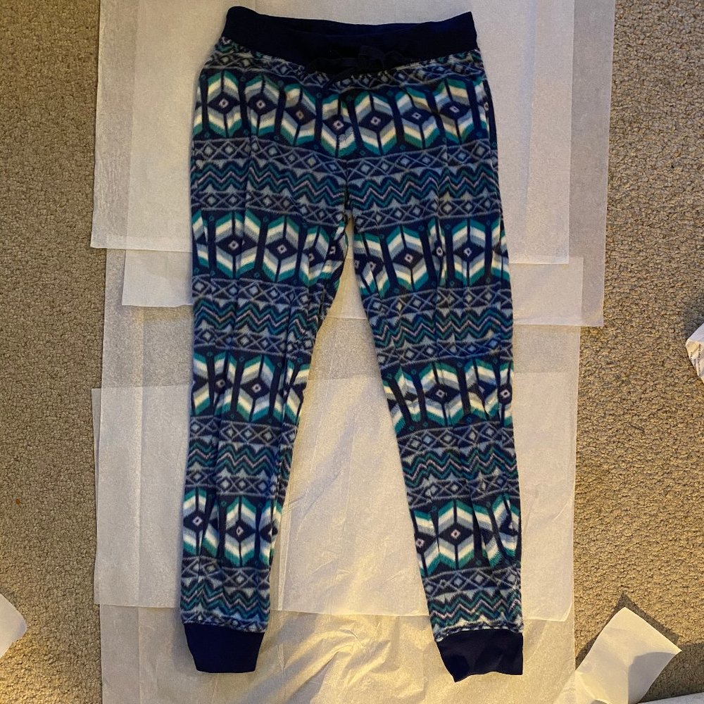 🔵blue and turquoise patterned pajama pants🔵